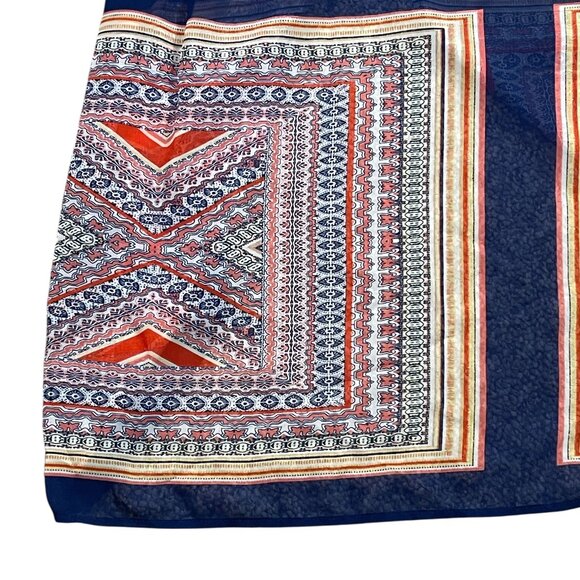 Luxology Navy Patchwork Maxi Dress NWT with Back Slit Size 4 - Picture 9 of 10